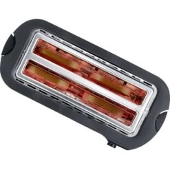 Severin AT 2590 Tostapane Lungo Doppio Con Griglia Scaldabriosche Acciaio Inox, Nero -Rowentus Negozio 10351446 4