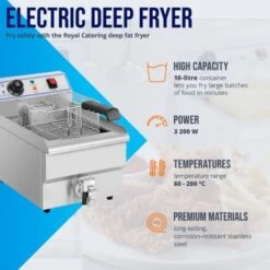 Friggitrice Elettrica Professionale In Acciaio Inox Con Zona Fredda 230 V 10 L -Rowentus Negozio 14895715 3