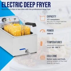 Friggitrice Elettrica Con Capacità 17 Litri 3000 Watt Acciaio Inox 60-200 °C -Rowentus Negozio 14896923 3