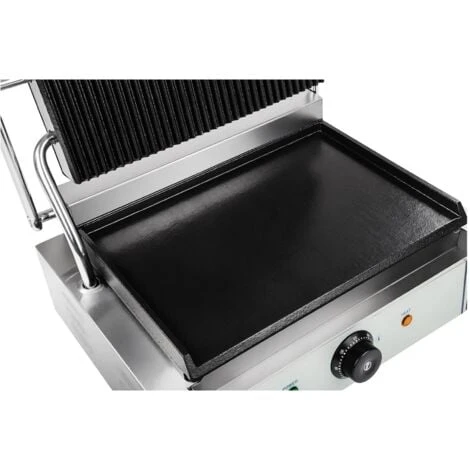 Piastra Bar Panini In Ghisa Singola Rigata Professionale Toast Media 2200 W 6 Piastra Bar Panini In Ghisa Singola Rigata Professionale Toast Media 2200 W - immagine 4
