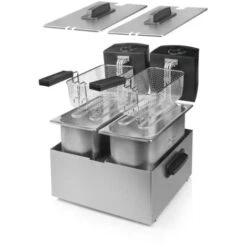 Friggitrice Elettrica Princess Doppia Vasca 2 Cestelli Potenza 2x1800 Watt -Rowentus Negozio 16142354 3