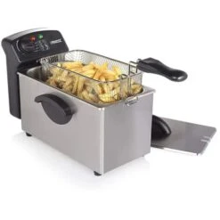 Friggitrice Elettrica In Acciaio Inox 3 Lt 2000W Termostato Regolabile 190 Gradi