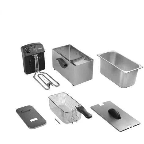 Friggitrice Elettrica In Acciaio Inox 3 Lt 2000W Termostato Regolabile 190 Gradi 7 Friggitrice Elettrica In Acciaio Inox 3 Lt 2000W Termostato Regolabile 190 Gradi - immagine 5