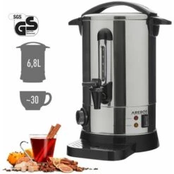 AREBOS Pentola Per Vin Brulè Bollitore Per Acqua Distributore Bevande Calde 6,8 L