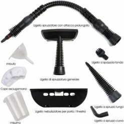 Pulitore Vapore 350 Ml, Pulitore A Vapore Portatile Multiuso 3 Bar, Con 9 Accessori (Blu) -Rowentus Negozio 26693437 5