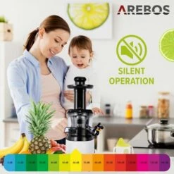 AREBOS Juicer Estrattore Di Succo A Freddo Di Frutta E Verdura 200W Senza BPA -Rowentus Negozio 31842332 5