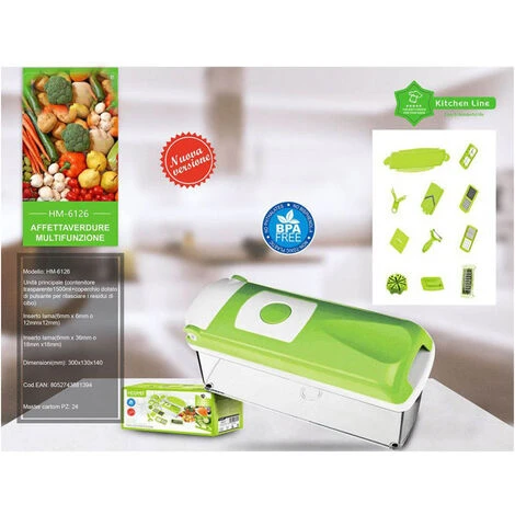 Affettaverdure Manuale Multifunzione Affettatrice Taglia Verdure Sminuzza Trita 7 Affettaverdure Manuale Multifunzione Affettatrice Taglia Verdure Sminuzza Trita - immagine 5