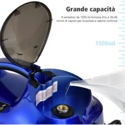 COSTWAY 2000W Pulitore A Vapore Con 19 Accessori E Serbatoio Da 1,5L, Vaporetto Per Tappeti, Per Pulizie Profonde Pavimenti Finestre E Macchine (Blu) -Rowentus Negozio 35906943 4