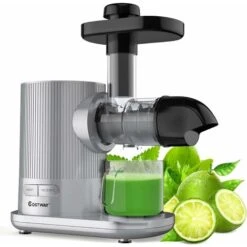 Estrattore Di Succo Frutta Verdure, Estrattore Lento, Estrattore Di Succo Senza Lame, Spremiagrumi Di Succo Fresco A Basso Rumore, Spremitura Lenta, 220-240V, 150W, Argento