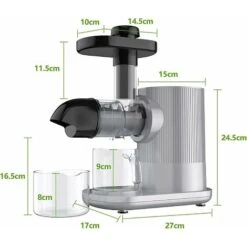 Estrattore Di Succo Frutta Verdure, Estrattore Lento, Estrattore Di Succo Senza Lame, Spremiagrumi Di Succo Fresco A Basso Rumore, Spremitura Lenta, 220-240V, 150W, Argento 11 Estrattore Di Succo Frutta Verdure, Estrattore Lento, Estrattore Di Succo Senza Lame, Spremiagrumi Di Succo Fresco A Basso Rumore, Spremitura Lenta, 220-240V, 150W, Argento -Rowentus Negozio 37329482 5