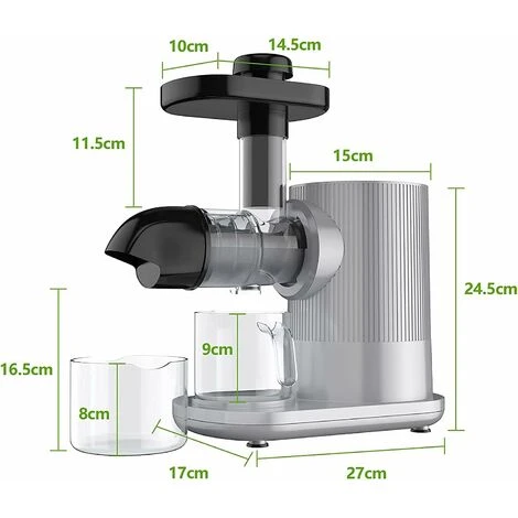 Estrattore Di Succo Frutta Verdure, Estrattore Lento, Estrattore Di Succo Senza Lame, Spremiagrumi Di Succo Fresco A Basso Rumore, Spremitura Lenta, 220-240V, 150W, Argento 7 Estrattore Di Succo Frutta Verdure, Estrattore Lento, Estrattore Di Succo Senza Lame, Spremiagrumi Di Succo Fresco A Basso Rumore, Spremitura Lenta, 220-240V, 150W, Argento - immagine 5