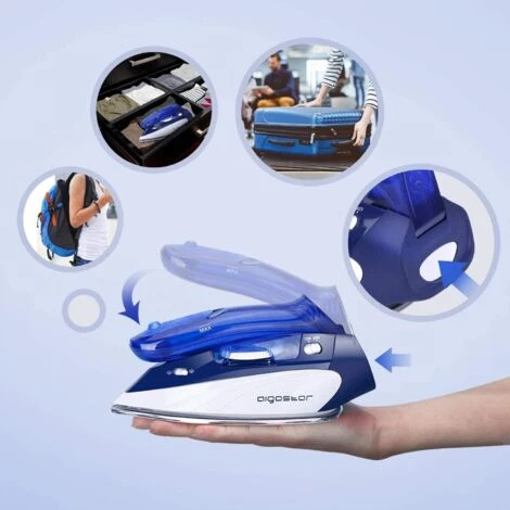 FERRO DA STIRO A VAPORE REGOLABILE CON PIASTRA IN ACCIAIO PIEGHEVOLE 1100W 80ML 6 FERRO DA STIRO A VAPORE REGOLABILE CON PIASTRA IN ACCIAIO PIEGHEVOLE 1100W 80ML - immagine 4