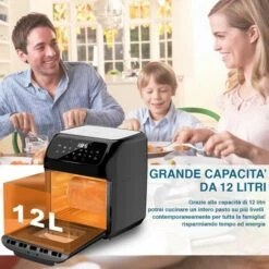 Forno Friggitrice Aria Calda 12Lt Digitale 1800W Frigge Cuoce Senza Olio Silver -Rowentus Negozio 39279022 4