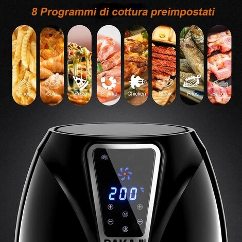 Friggitrice Aria Calda Digitale Senza Olio Airfryer 3,2 Lt Frigge Cuoce 1300W 6 Friggitrice Aria Calda Digitale Senza Olio Airfryer 3,2 Lt Frigge Cuoce 1300W - immagine 4