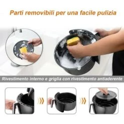 Friggitrice Aria Calda Digitale Senza Olio Airfryer 3,2 Lt Frigge Cuoce 1300W 11 Friggitrice Aria Calda Digitale Senza Olio Airfryer 3,2 Lt Frigge Cuoce 1300W -Rowentus Negozio 40081013 5