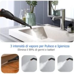 Pulitore A Vapore Professionale 2000W Per Uso Domestico, Scopa A Vapore Elimina Il 99,9% Di Virus, Rosso, 114,3x43,2x22,9 Cm -Rowentus Negozio 43539114 4