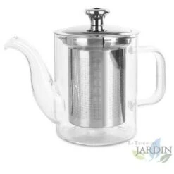 Teiera In Vetro Borosilicato Ad Alta Resistenza Termica. Capacità 400 Ml.