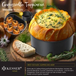 Friggitrice Ad Aria Calda KESSER® XXL Da 5,5 Litri In Acciaio Inox Incluso Cestello Per Il Pane Friggitrice Da 1700 W Friggitrice Ad Aria Touch Screen 8 Programmi Senza Olio ✓ Forno ✓ Convezione -Rowentus Negozio 51985382 4