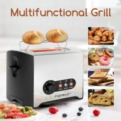 TOSTAPANE TOAST 2 FETTE 900W 7 IMPOSTAZIONI SCALDA BRIOCHE ACCIAIO INOSSIDABILE -Rowentus Negozio 53989200 3