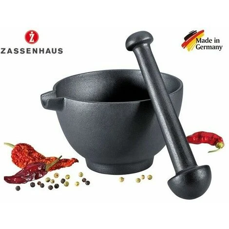 MORTAIO CON PESTELLO IN GHISA CON TRATTAMENTO ALIMENTARE ZASSENHAUS GERMANY 3 MORTAIO CON PESTELLO IN GHISA CON TRATTAMENTO ALIMENTARE ZASSENHAUS GERMANY