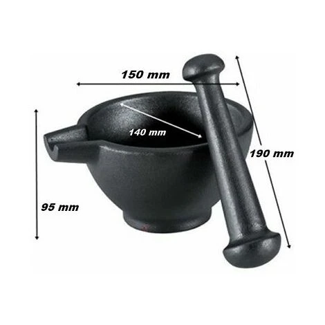 MORTAIO CON PESTELLO IN GHISA CON TRATTAMENTO ALIMENTARE ZASSENHAUS GERMANY 4 MORTAIO CON PESTELLO IN GHISA CON TRATTAMENTO ALIMENTARE ZASSENHAUS GERMANY - immagine 2