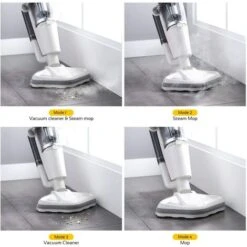 DEERMA Scopa A Vapore 3 In 1 Serbatoio Dell'acqua Da 380 Ml 1000 W Temperatura Fino A 100 °C - Bianco -Rowentus Negozio 57933925 5