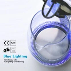 BOLLITORE ELETTRICO IN VETRO 1.7 LITRI CON FILTRO E LED BLU 2200 W AIGOSTAR-Bianco -Rowentus Negozio 58211913 5