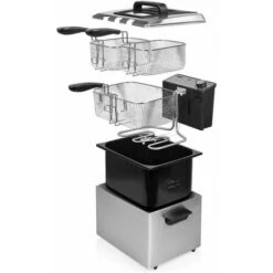 Princess 185000 Friggitrice Capacita' 5 Litri Potenza 3270 W Zona Fredda 3 Cestini Struttura In Acciaio Inox -Rowentus Negozio 59675237 5