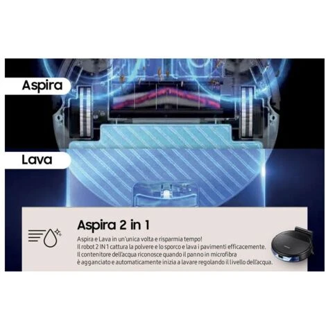 Samsung VR05R5050WK Aspirapolvere Robot 2 In 1 Aspira E Lava Motore Wi-Fi Programmabile Da Remoto Nero 6 Samsung VR05R5050WK Aspirapolvere Robot 2 In 1 Aspira E Lava Motore Wi-Fi Programmabile Da Remoto Nero - immagine 4