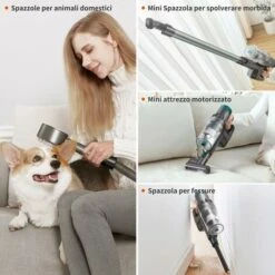 ULTENIC U11 Pro - Aspirapolvere Senza Fili U11 Pro, 25000Pa, Scopa Elettrica Potente Con Display Touch, Autonomia 50 Minuti, Boost Tappeto, 4 Spazzole Per Pavimento, Tappeto, Tenda, Peli Animali -Rowentus Negozio 60255361 5