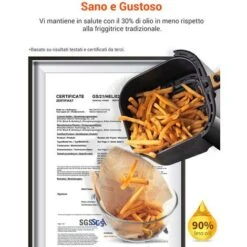 ULTENIC K10 - Friggitrice Ad Aria Calda K10, Ultenic Friggitrice Senza Olio, 5L Air Fryer, Ricette Italiane Online, LED,1500W, Preriscaldamento Per Patatine Fritte/Pizza -Rowentus Negozio 60255365 5