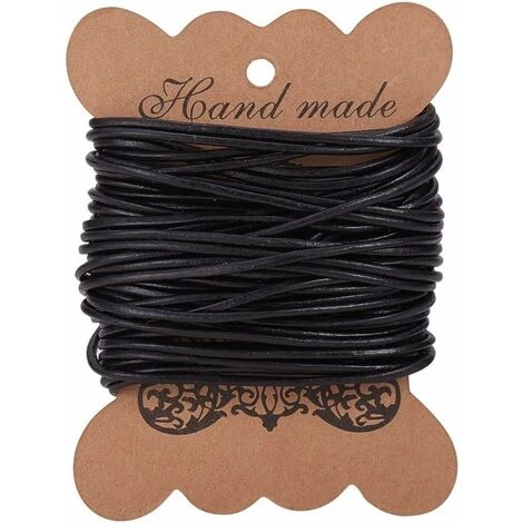 RHAFAYRE Cavo In Pelle Di Vacchetta Da 10 M Per Gioielli Fai-da-te E Creazione Di Collane E Bracciali, Nero, 2 Mm 3 RHAFAYRE Cavo In Pelle Di Vacchetta Da 10 M Per Gioielli Fai-da-te E Creazione Di Collane E Bracciali, Nero, 2 Mm