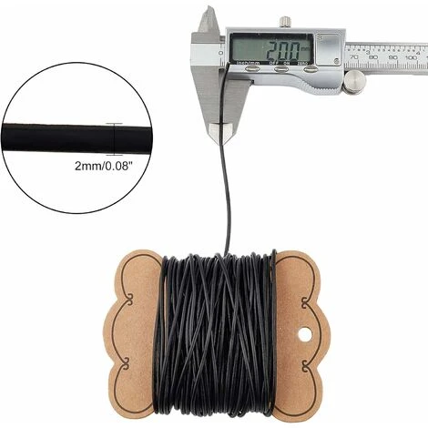 RHAFAYRE Cavo In Pelle Di Vacchetta Da 10 M Per Gioielli Fai-da-te E Creazione Di Collane E Bracciali, Nero, 2 Mm 5 RHAFAYRE Cavo In Pelle Di Vacchetta Da 10 M Per Gioielli Fai-da-te E Creazione Di Collane E Bracciali, Nero, 2 Mm - immagine 3