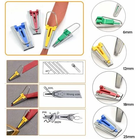 Strumento Per La Creazione Di Nastri In Sbieco Accessori Per Il Cucito Set Per Nastri In Acciaio Inossidabile 5 Strumento Per La Creazione Di Nastri In Sbieco Accessori Per Il Cucito Set Per Nastri In Acciaio Inossidabile - immagine 3