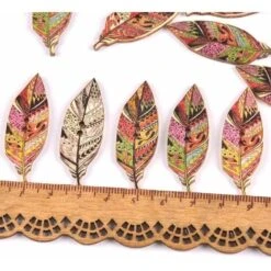 50 Pz/set Foglia D'acero Stampato Bottoni In Legno Colore Abbagliante Bottoni Decorativi Vestiti Cappelli E Sciarpe Accessori Bottoni -Rowentus Negozio 63847224 4