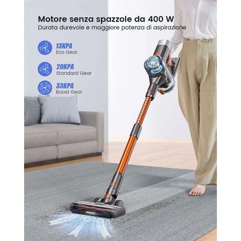HONITURE S11 Scopa Elettrica Senza Fili,33Kpa/400W Aspirapolvere Senza Fili Potente Con Display Touch E LED,Prevenire L'avvolgimento Dei Capelli,Aspiratore Senza Filo Per Peli Animali 4 HONITURE S11 Scopa Elettrica Senza Fili,33Kpa/400W Aspirapolvere Senza Fili Potente Con Display Touch E LED,Prevenire L'avvolgimento Dei Capelli,Aspiratore Senza Filo Per Peli Animali - immagine 2