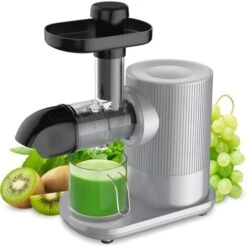 RELAX4LIFE Estrattore Di Succo A Freddo, Estrattore Silenzioso Per Frutta E Verdura, Spremitura Lenta, Per Conservare Vitamine Naturali, Corpo In PP, Centrifuga Elettrica In Acciaio, Argento, 150 W -Rowentus Negozio 67415275 2