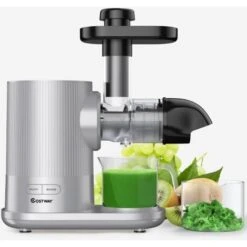 RELAX4LIFE Estrattore Di Succo A Freddo, Estrattore Silenzioso Per Frutta E Verdura, Spremitura Lenta, Per Conservare Vitamine Naturali, Corpo In PP, Centrifuga Elettrica In Acciaio, Argento, 150 W -Rowentus Negozio 67415275 4