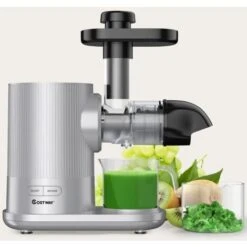 RELAX4LIFE Estrattore Di Succo A Freddo, Estrattore Silenzioso Per Frutta E Verdura, Spremitura Lenta, Per Conservare Vitamine Naturali, Corpo In PP, Centrifuga Elettrica In Acciaio, Argento, 150 W -Rowentus Negozio 67415275 5