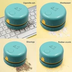 Mini Aspirapolvere Da Tavolo Senza Fili, Aspirapolvere Da Tavolo Portatile Rotante A 360° Con USB Ricaricabile Per Rimuovere Briciole, Polvere E Cenere Da Tavolo, Scrivania E Tastiera -Rowentus Negozio 69714464 4