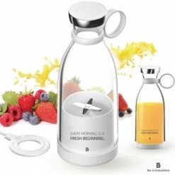 Borraccia Per Frullatore Portatile Senza Fili Da 380 Ml Per Frullati E Frullati Con Caricatore A Induzione Senza BPA (bianco) -Rowentus Negozio 69716672 5