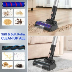 Aspirapolvere A Batteria Yisora 25 KPA, Aspirapolvere 2 In 1, Aspirapolvere A Sacco E Senza Fili, Display A LED, Motore Brushless Da 265 W Fino A 60 Minuti, Aspirapolvere Senza Sacchetto Per Tappeti, Pavimenti, Peli Di Animali Domestici -Rowentus Negozio 70128548 5