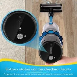 ASPIRAPOLVERE SENZA FILI 4 IN 1SCOPA ELETTRICA DA 250 W CON BATTERIA DA 2200 MAH ASTA TELESCOPICA LUCI A LED PER CASA AUTO E ANIMALI DOMESTICI -Rowentus Negozio 70596063 3