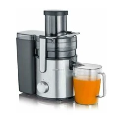 Severin ES 3570 Centrifuga Compatta 800W Con Tubo Di Riempimento XXL E 2 Velocità, Centrifuga Elettrica Con Capacità Succo 1.1 L E 2.5 L Di Polpa, Centrifuga Frutta E Verdura, Nero