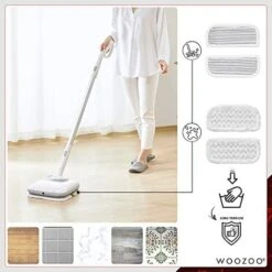 Woozoo ® By Ohyama, Set Di 2 Tamponi Morbidi, Progettato Per Assorbire Liquidi, Poliestere/nylon, Lavabile A Mano, Per Electric Mop IC-M01 - Soft PadMC-S01 - Bianco -Rowentus Negozio 70878081 3