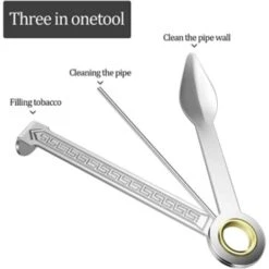 3 Pezzi 3 In 1 Strumenti Per Tubi In Acciaio Inossidabile Coltello Per Tabacco Strumenti Per La Pulizia Dei Tubi Accessori Per La Pulizia Dei Tubi Strumenti Per La Pulizia -Rowentus Negozio 71372959 3