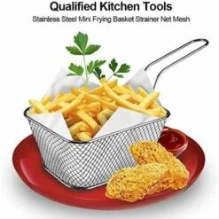Cestello Per Friggitrice A Filo Metallico Da 8 Pezzi, Mini Patatine In Acciaio Inossidabile Cestini Per Friggere Display Per Alimenti Setaccio Per Patate Strumento Di Cottura Ideale -Rowentus Negozio 71373246 3