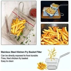 Cestello Per Friggitrice A Filo Metallico Da 8 Pezzi, Mini Patatine In Acciaio Inossidabile Cestini Per Friggere Display Per Alimenti Setaccio Per Patate Strumento Di Cottura Ideale -Rowentus Negozio 71373246 4