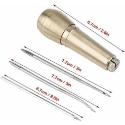 Strumento Per La Riparazione Di Scarpe A Cono Per Cucire, Libro Rilegato In Pelle, 3 Aghi + Manico In Rame 10 Strumento Per La Riparazione Di Scarpe A Cono Per Cucire, Libro Rilegato In Pelle, 3 Aghi + Manico In Rame -Rowentus Negozio 71374811 4