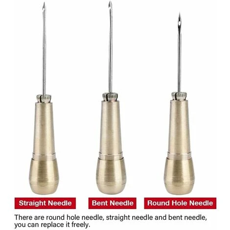Strumento Per La Riparazione Di Scarpe A Cono Per Cucire, Libro Rilegato In Pelle, 3 Aghi + Manico In Rame 7 Strumento Per La Riparazione Di Scarpe A Cono Per Cucire, Libro Rilegato In Pelle, 3 Aghi + Manico In Rame - immagine 5
